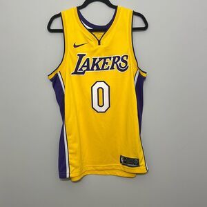 Nike Mens Yellow & Purple Kyle Kuzma #0 LA Lakers Swingman Jersey Size Large